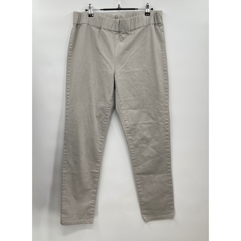 Soft Surroundings Pull On Stretch Pants gray Cropped Casual Comfy‎ Women's